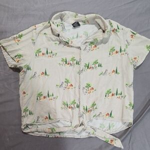 Her Universe Button-Up Shirt with Lady And The Tramp